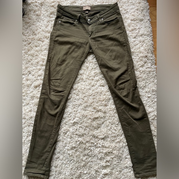 Paige peg skinny 27” olive 🫒 green/army green cotton and 2% spandex - Picture 2 of 13
